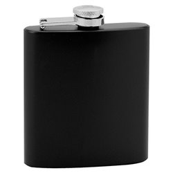 Černá matná ocelová kapesní láhev s vlastním textem, obrázkem nebo fotografií 180 ml