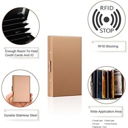 Vicloon Pouzdro na kreditní karty s RFID ochranou, zlaté