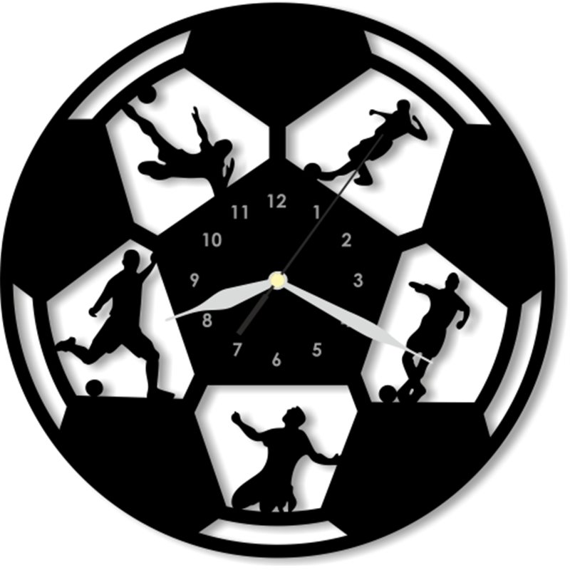 Nástěnné hodiny - Fotbal - černé