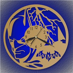 Nástěnné hodiny - Batman - imitace mosaz s LED podsvícením